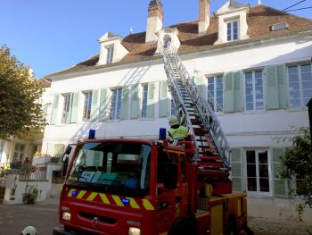 Exercice avec les pompiers d'Auxerre